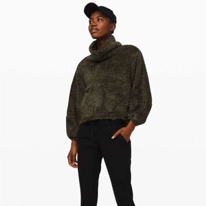 Lululemon Warmth Restore Sherpa Pullover — M/L — Dark Olive — NWT